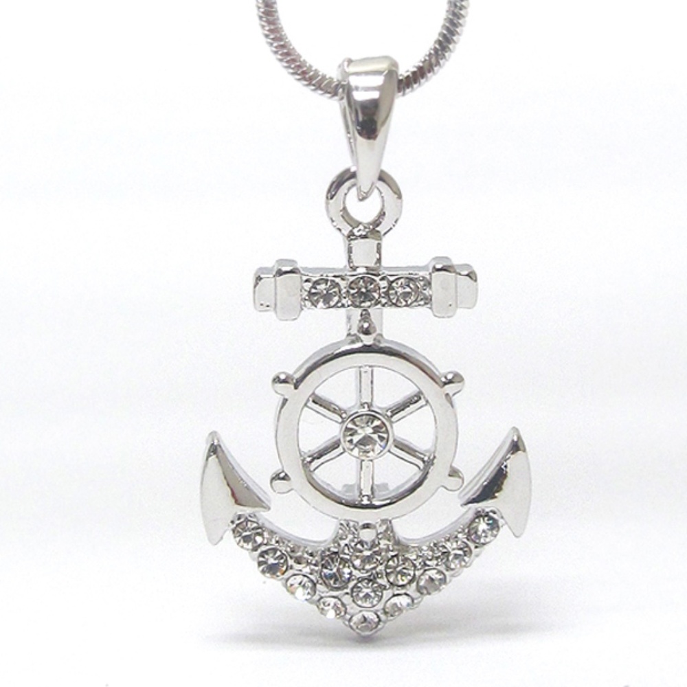 Crystal Anchor Necklace